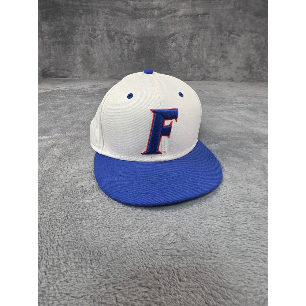 Nike True Florida Gators Fitted Hat White Blue 7 3/4 Wool Baseball Cap NCAA